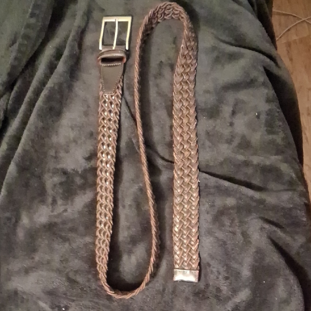 Daniel Cremieux Brown Braided Leather Belt